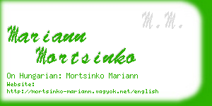 mariann mortsinko business card